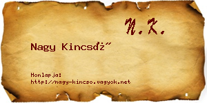 Nagy Kincső névjegykártya